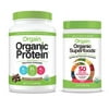 Orgain - Organic Vegan, Non-GMO Plant Based Protein Powder - Creamy Chocolate Fudge (2.03 LB) + Superfoods Powder - Berry (0.62 LB)