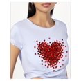 thumbnail image 1 of Fashion Heart Graphic Sports Short Sleeve T-shirts, Print Casual Sports Slim Tops For Running, Women's Summer Tops Tee For Adult, Men, Women, Teen, Teenager, Adolescent, Youth, 1 of 6