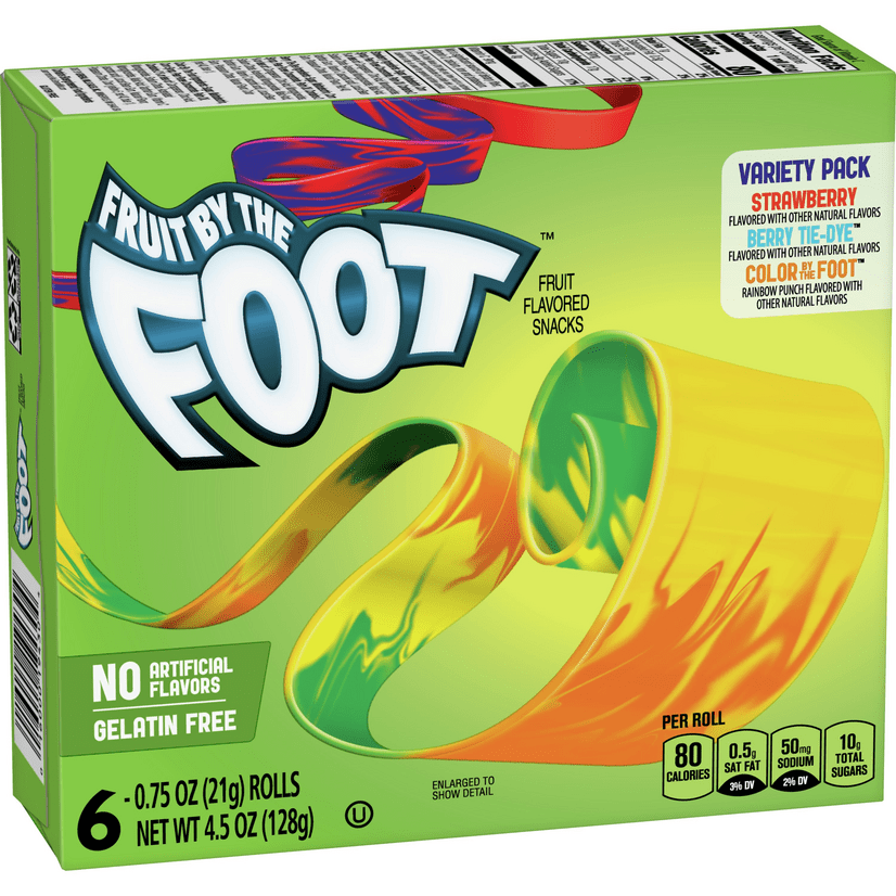 Fruit by the Foot, Fruit Snacks, Variety Pack, 6 ct, 4.5 oz Walmart