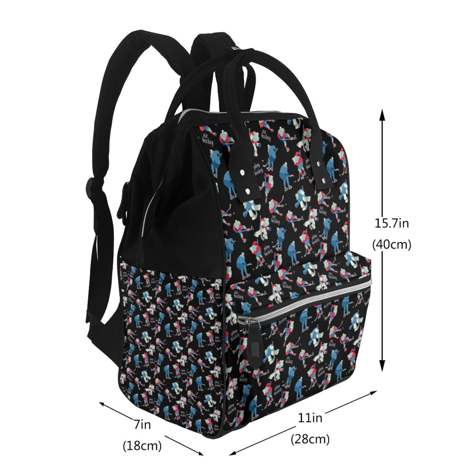 Ratiio Play Hockey Mummy Backpack - Waterproof Twill Canvas, Large Capacity Diaper Bag with Multiple Pockets and Adjustable Straps