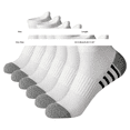 thumbnail image 2 of CNEJRHG 6Pairs Athletic Crew Socks for Men Moisture-wicking Cushion Running Mid Calf Cotton Socks Performance Breathable Sports Ankle Socks Black#1, 2 of 2