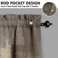 thumbnail image 3 of Vintage Brown Matte Color Blocks Tier Kitchen Curtains for Bathroom Living Rod Pocket Window Drapes 28"x39" 2 Panels Window Treatment Tiers, 3 of 4