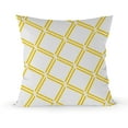 thumbnail image 1 of GMYLE Plaid Cotton/Linen Modern Square Throw Pillow, 20" x 20", Yellow, 1 of 3