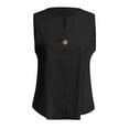 thumbnail image 5 of MIXUE Womens Summer Tops Summer Solid Color V Neck Button Down Sleeveless Casual T Shirts Sportwear,Black,XL, 5 of 5