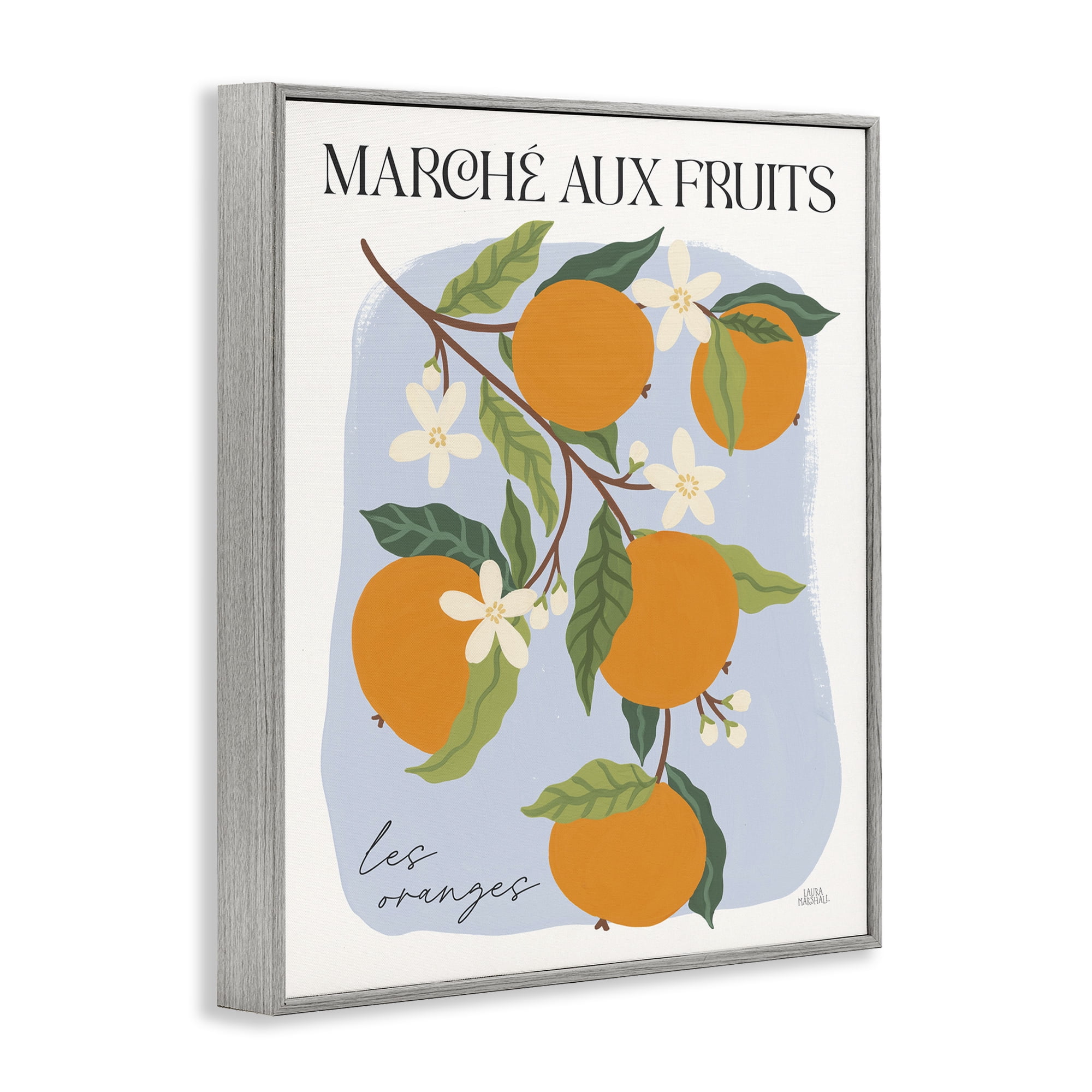 Stupell Industries Marche Aux Oranges Food & Beverage Painting Gray Framed Art Print Wall Art, 24 x 30