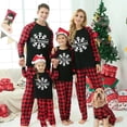 thumbnail image 2 of Pijamas familiares a juego de Navidad, conjunto de pijamas negros de copo de nieve, Feliz Navidad, 2 of 4