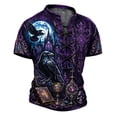 thumbnail image 3 of KHONTS Boys Viking Lace up V-Neck T Shirts Short Sleeve 3D Printed Tees,Size 2-13 Years 02-Purple 160, 3 of 5