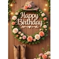 thumbnail image 4 of Floral Decor Banner Western Cowboy Wooden Background for Birthday Party Celebration Event, 4 of 7