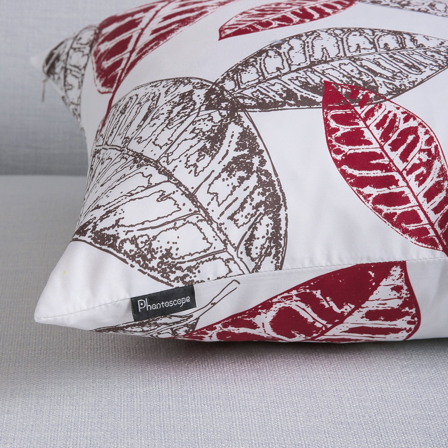 Phantoscope New Living Series Double-sided Design Decorative Throw Pillow Cover, 18" x 18", Red/Brown, 4 Pack