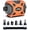 Orange, variant on SENLINK Electric Air Pump for Inflatables: Powerful AC 120V Air Mattress Pump with 5 Nozzles and Hose, Fast Inflation & Deflation for Gymnastics Track Mat, Pool Float, Raft