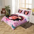 thumbnail image 4 of Juego de Funda Nórdica para Niña,Leopardo Rosa,Juego de cama Mariposa,Niñas, 4 of 6