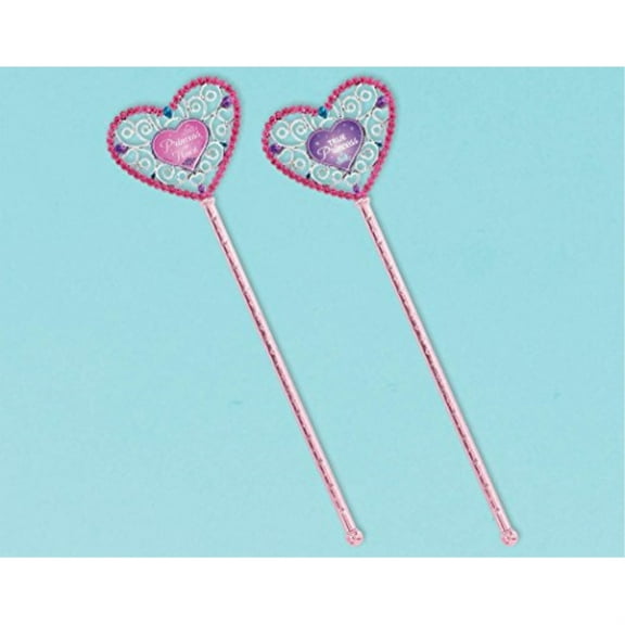 Disney Princess Heart Wand Birthday Party Favours (1 Piece), Pink/Purple, 6 5/8" x 1 5/8".