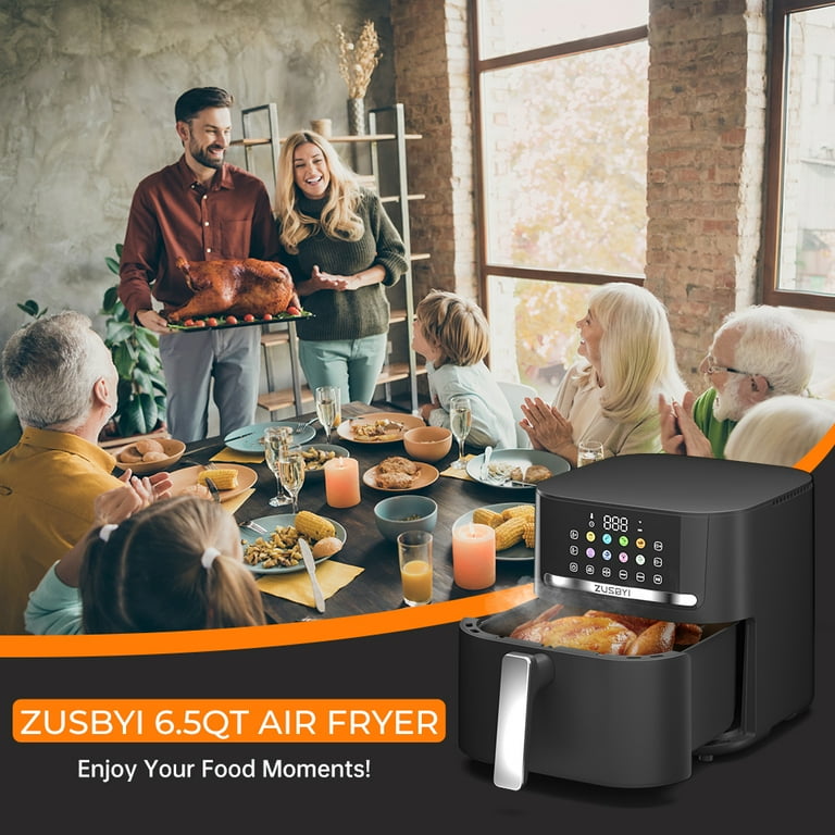 Air Fryer, ZUSBYI 6.5QT Air Fryer Oven With Smart Coloful Screen, 10 in 1 Customizable Functions, 1-Touch Digital Display Large Air fryer, Shake Air Fryer, ZUSBYI 6.5QT Air Fryer Oven With Smart Coloful Screen, 10 in 1 Customizable Functions, 1-Touch Digital Display Large Air fryer, Shake