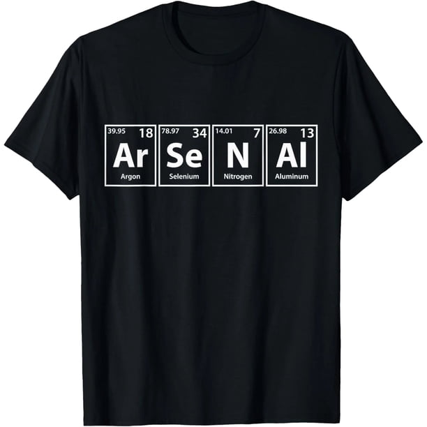 Playera de Mujer Arsenal con Diseño de Tabla Periódica (Ar-Se-N-Al)