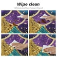 thumbnail image 4 of PIKWEEK Round Vinyl Fitted Tablecloth with Flannel Backing Elastic Table Cloth Waterproof Oil-Proof Plastic Table Cover Glitter Mermaid Scales Round Tablecloth, 4 of 7