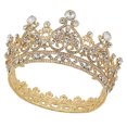 thumbnail image 1 of OHOIOLLA 1Ud Rhinestone Crown Dorado Para Bodas Con Y Detalle Exquisito En Aleación, 1 of 8