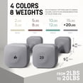 thumbnail image 2 of Square Dumbbell Neoprene - 20lbs - Grey - Pair, 2 of 6