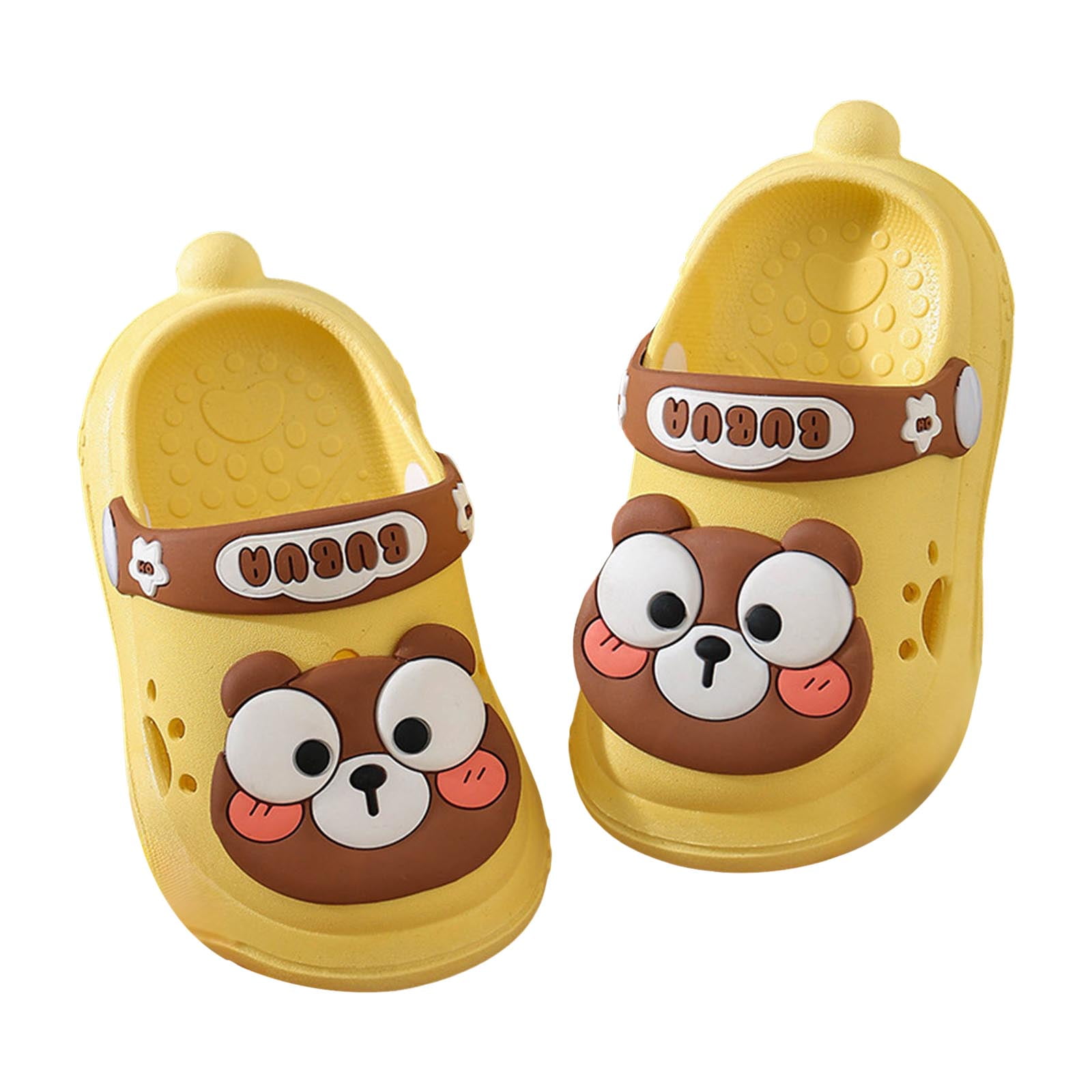 Staki Beach Shoes for Kids Kids Cute Clogs Cartoon Garden Shoes Girls Slides Slippers Indoor Outdoor Children Water Shower Beach Pool Sandals Light Yellow,9 Toddler