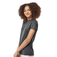 thumbnail image 3 of Tultex Fine Jersey Classic Fit T-Shirt, Women's Short Sleeve Ribbed Crewneck Heather Charcoal Tee, M, 3 of 4
