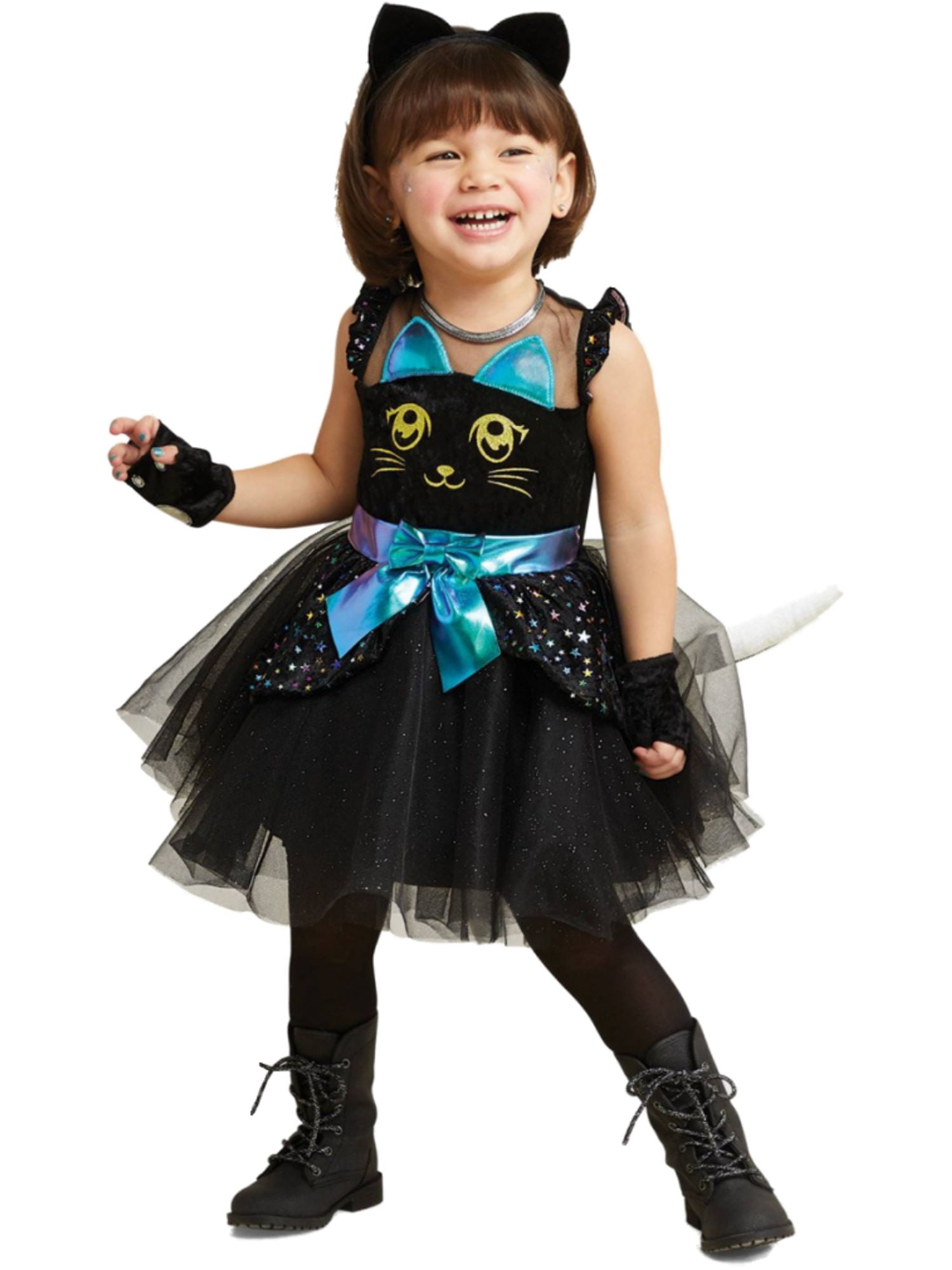 Infant Girls Black Cat Witch Costume Star Glitter Tutu Dress 1824M