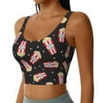 thumbnail image 2 of Vsdgher Popcorn Print Women Sleeveless Athletic Tank Top Built-in Bra Camisole Sports Vest for Yoga Running Fitness Exercise with Removable Pads, 2 of 8