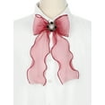 thumbnail image 4 of INSPIRE CHIC Women's Bow Brooch Mesh Rhinestone Neck Tie for Uniform, 4 of 5