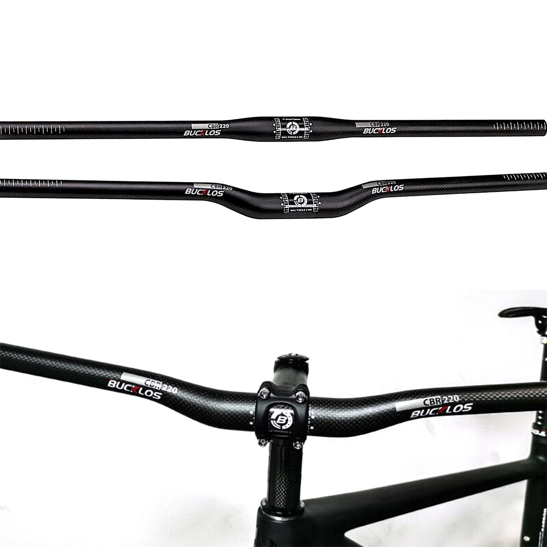 Full Carbon 3K MTB Mountain Road AM Bike Bicycle Handlebar Riser bar 25.4*700mm 