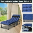 thumbnail image 5 of NAIZEA 75" Portable Camping Cot, 4-Position Adjustable Folding Bed, Lounge Chair with Mattress and Pillow, Blue, 5 of 9