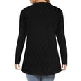 thumbnail image 7 of Women's Lightweight Button Down Cardigan Sweaters Ndbuld Fashion Women's Solid Color Blouses Double Pocket Outwear Knitted Cardigan Black 2XL, 7 of 7