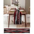 thumbnail image 3 of Table Runner Dresser Scarves 72 Inch Long, Abstract Red Black Stripe Linen Dining Table Runners Zebra Animal Skin Texture Tabletop Scarf for Wedding Holiday Party Kitchen, 3 of 7