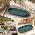 thumbnail image 5 of Szubyfq Fruit Serving Tray, Stackable Unbreakable Small Serving Plate, Durable Decorative Ellipse Platter for Kitchen Fruit Vegetables Desserts Cake Home Decor 9 x 5 Inch, 5 of 6