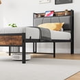 thumbnail image 5 of Twin Size Bed Frame, Storage Headboard with Charging Station, Solid and Stable, No Box Spring Needed, Easy Assembly, 5 of 9