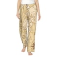 thumbnail image 2 of Picia World Map Womens Soft Woven Cotton Elastic Waistband Sleep Pajama Pant Lounge Sleep Pant With Pockets And Drawstring-Small, 2 of 9