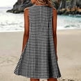 thumbnail image 6 of CBASIHI Womens Sleeveless Gingham Dresses with Pockets- Loose Fit Summer Crew Neck Casual Beach Vacation A Line Sundresses Black Size S-3XL, 6 of 8