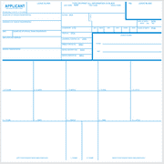 FD-258 Fingerprint Card - Blue, 50 Pack (Blue, 50): Biometric Impressions Corp.