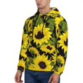 thumbnail image 3 of Wukai Sunflowers In Vintage Print Men Hoodies Fleece Sweatshirts Long Sleeve Sweaters Pullover Fall Outfits Winter Clothes-4X-Large, 3 of 7