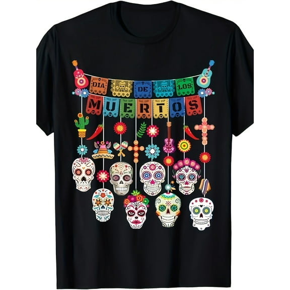 Dia De Los Muertos Funny Day Of The Dead Hanging Skulls T-Shirt