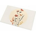thumbnail image 2 of Shag Bath Rugs Mid Century Minimalistic Floral Leaves Plush Soft Fluffy Doormat Floor Carpet,Non-Slip Living Room Bedroom Kitchen Entryway Door Mats Boho Arch Sun, 2 of 6