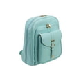 thumbnail image 2 of M Series | OLYMPIA | Leather Business Laptop Tablet Backpack - Aqua Blue, 2 of 10