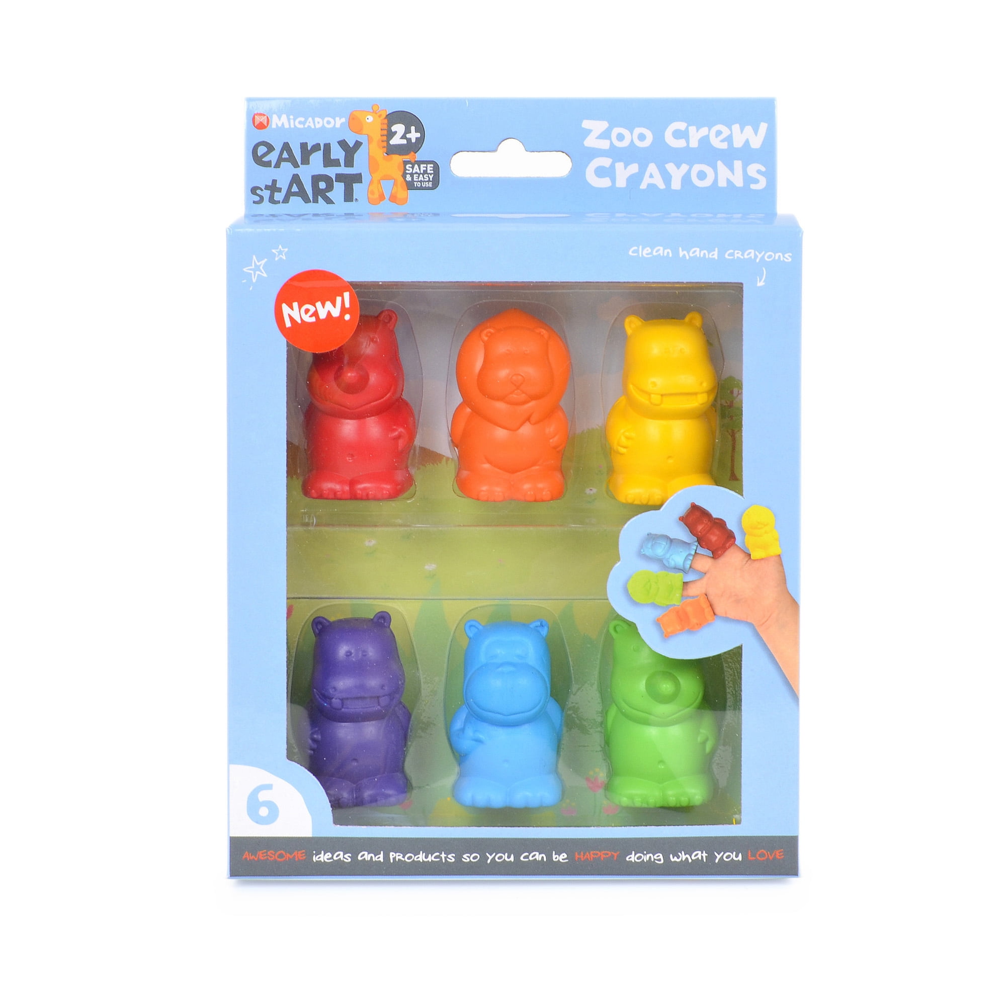 Micador early stART Zoo Crew Crayons, 6/Pkg
