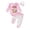 A05-ZH Pink, variant on CAICJ98 3PCS Western Baby Girl Outfit Ruffled Long Sleeve Romper Bow Cow Print Pants Headband Set Cowgirl Clothes,Size 3-6 Months