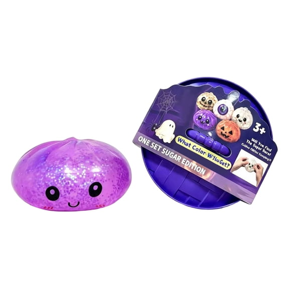Halloween Mini Dumpling Squishy Mystery Box, Mystery Squishy Dumpling, Glitter Stress Relief Squeeze Balls with Steamer Box, Mystery Surprise Fidget Halloween Toys for Kids