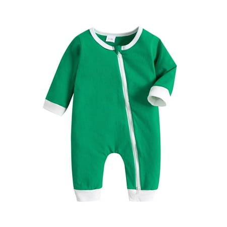 

NIUREDLTD Toddler Boys Girls Winter Long Sleeve Jumpsuit Solid Color Outwear For Babys Clothes Green Yellow