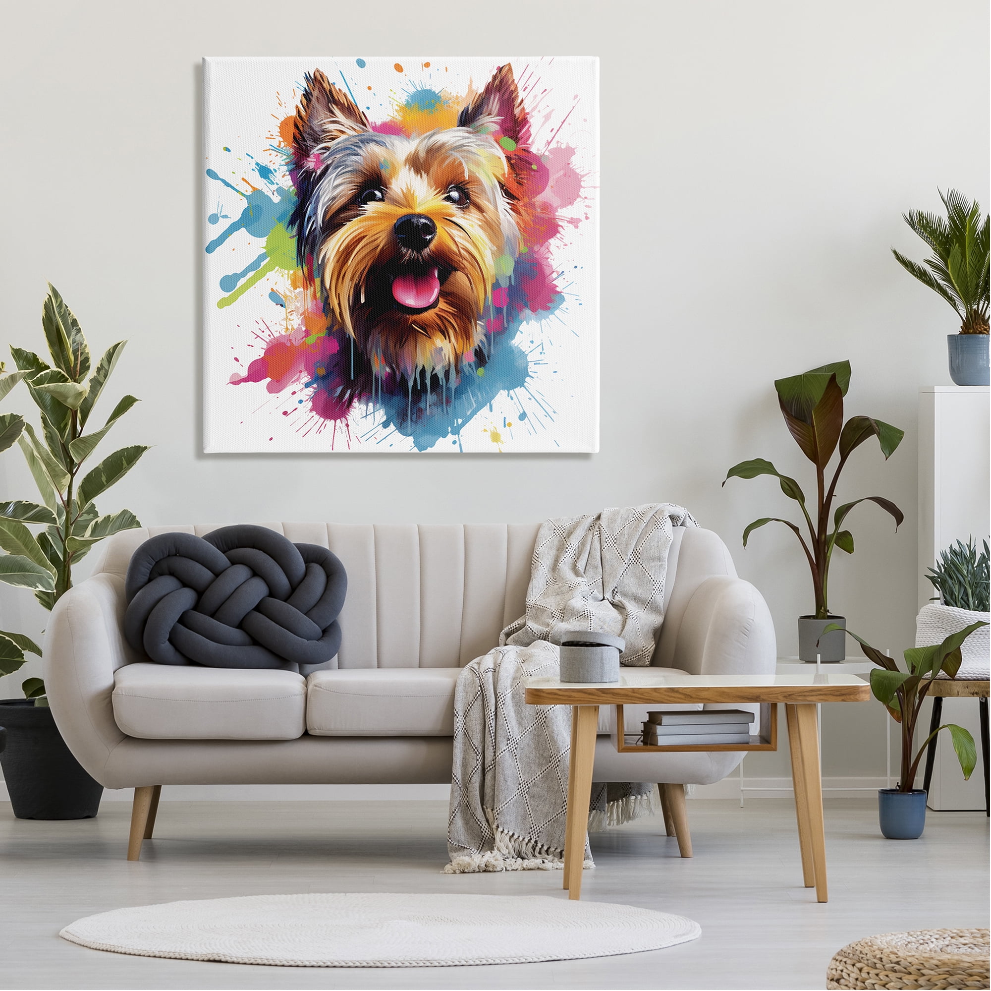 Stupell Industries Modern Yorkshire Splash Animals & Insects Painting Gallery Wrapped Canvas Art Print Wall Art, 36 x 36