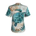 thumbnail image 6 of Zufioo Watercolor Sea Turtle Print Women's Classic V-neck T-shirt, V-neck Short-sleeved Tops Home Wear, Suitable for Daily Life, Work, Outdoors-XX-Large, 6 of 8