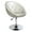 Silver Shimmer Faux Leather, variant on Impressions Vanity Antoinette Tufted Vanity Chair with 360 Degree Swivel (Silver Shimmer  Leather)