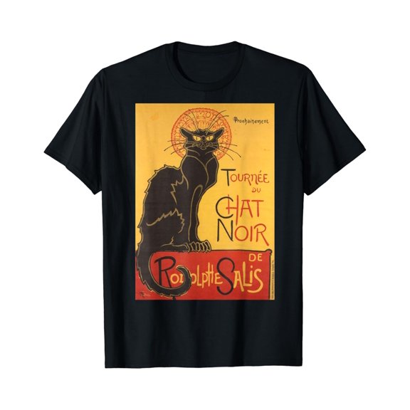 Velto Le Chat Noir The Black Cat by Steinlen T Shirt All Size S-5XL