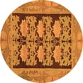 thumbnail image 1 of Ahgly Company Indoor Round Abstract Orange Modern Area Rugs, 7' Round, 1 of 4