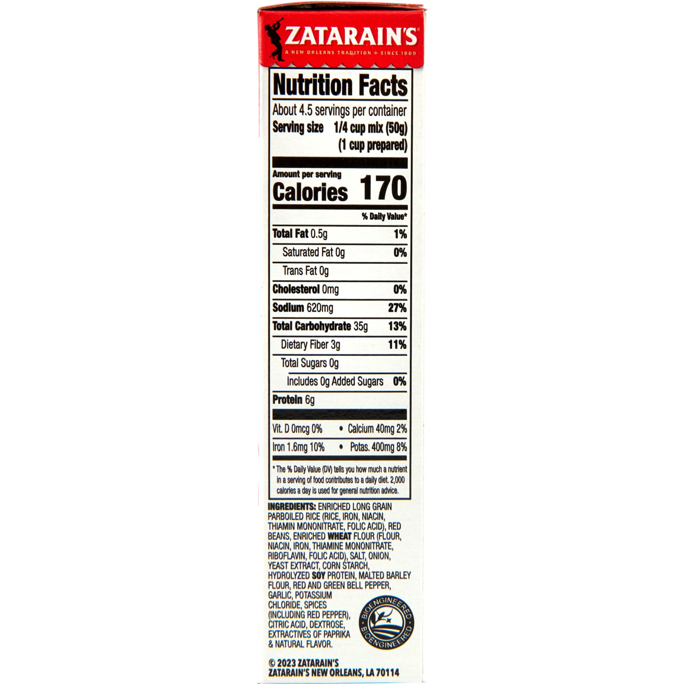 (8 pack) Zatarain's No Artificial Flavors Red Beans & Rice Dinner Mix, 8.0 oz Box