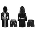 thumbnail image 3 of Sinleey Costumes de Boxe pour Enfants Garçons Filles Tenues de Fête 2 Pcs Robe Kickboxer et Shorts de Boxe Noir&Argent 10, 3 of 4